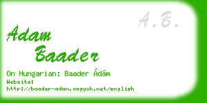 adam baader business card